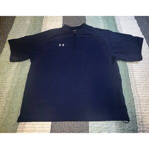 Under Armour Mens Navy Blue Short Sleeve 1/4 Zip Pullover Jacket VSIM223 XL